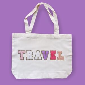 NWT Wool + Pepper Co. TRAVEL Varsity Letters Tote Bag